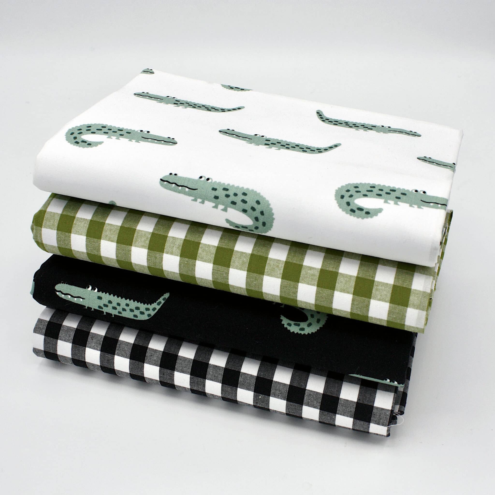 Aligator and gingham fabric bundle
