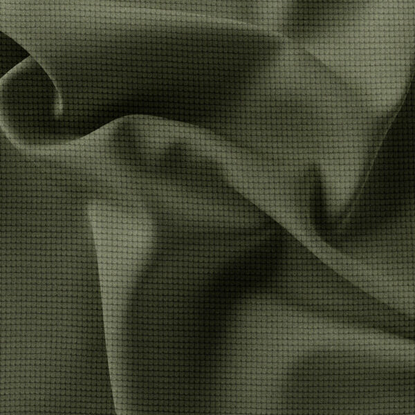 Mini Waffle Cotton Jersey Towelling & Dressmaking Fabric in Fern