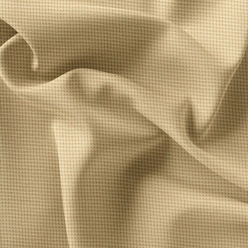Mini Waffle Cotton Jersey Towelling & Dressmaking Fabric in Vanilla