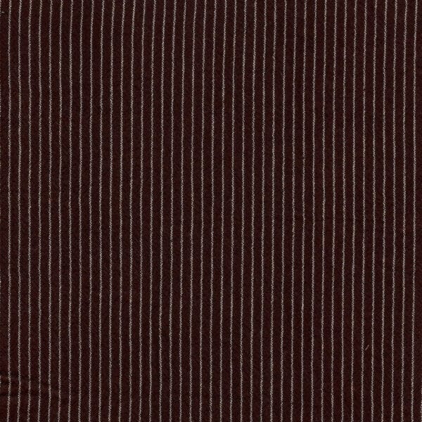 Tisfin Rustic Washed Stripe Cotton Fabric in Chocolate Brown
