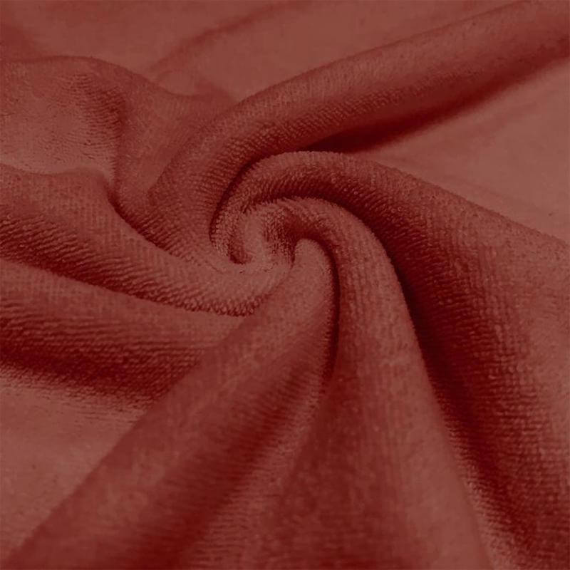 Fine Terry Bouclette Jersey Towelling & Dressmaking Fabric in Paprika