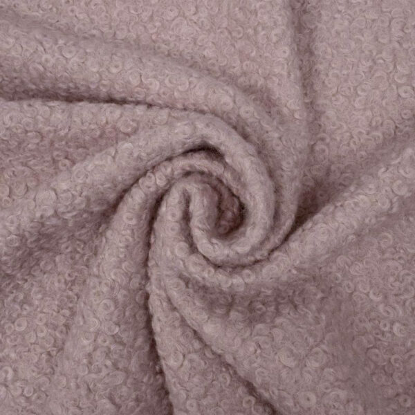 Superior Boucle Fabric with Felted Back in Fading Rose