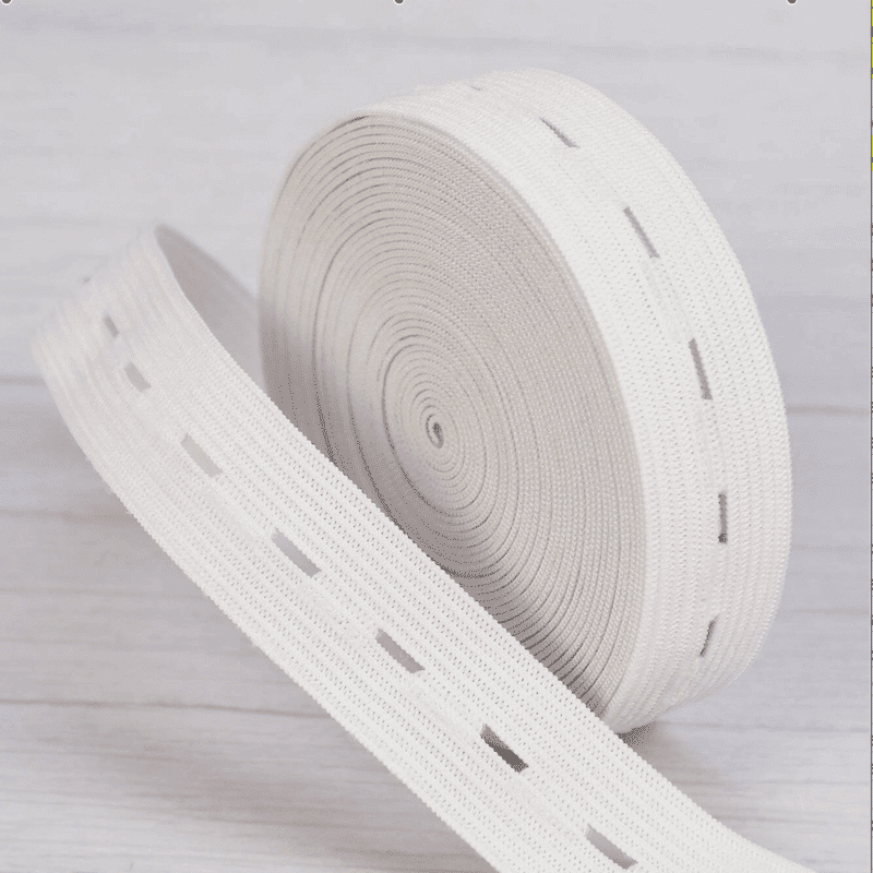 Buttonhole Elastic 19mm wide White x 2 metres
