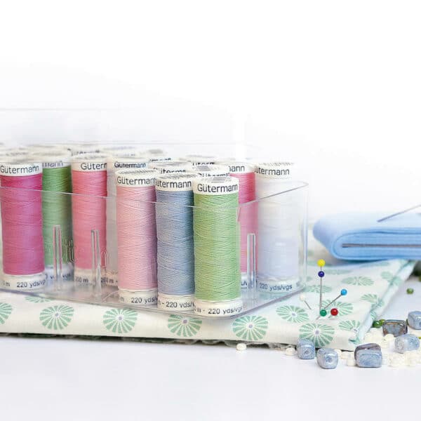 Gutermann Sew-all Sewing Thread 100m - in a Gutermann thread box with accessories.