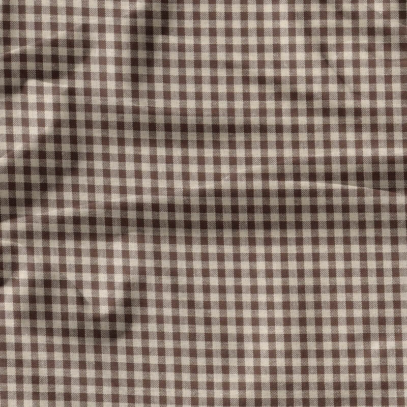 Vintage Brown and Cream 3mm Gingham Check fabric