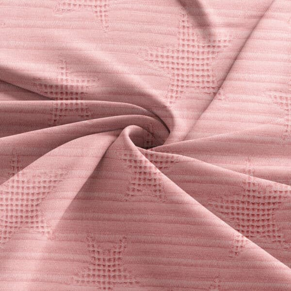 Star Waffle Jacquard Double Gauze Muslin Fabric in Pink