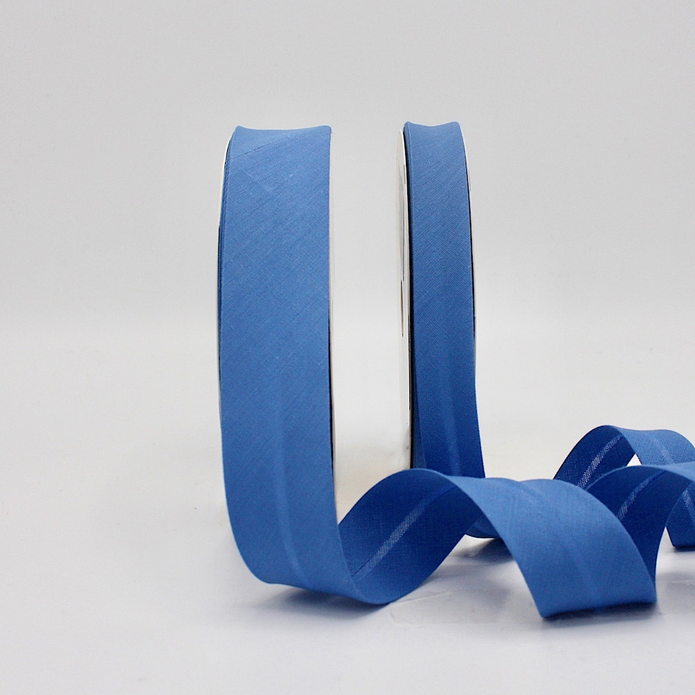 25m roll of Plain Bias Binding Tape with 30mm width in Mid Blue 18