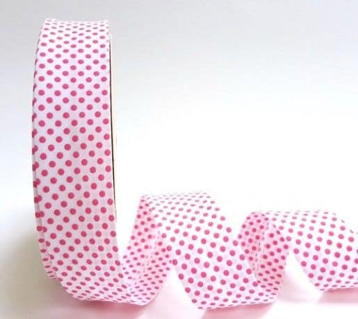 roll of white and pink bias binding