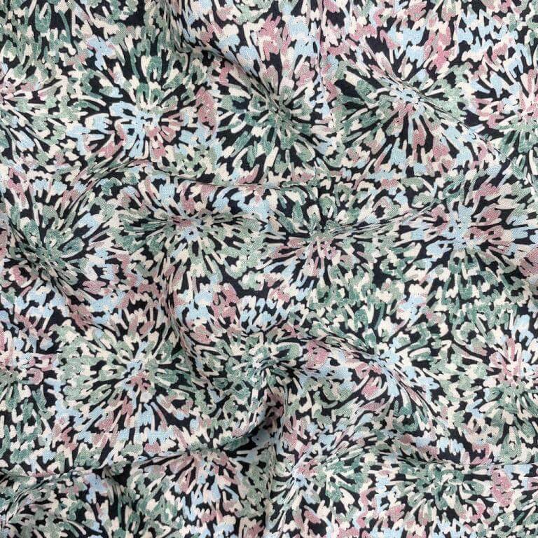 Printed Domotex Viscos Fabric Rayon Material with Chloe pattern in Fireworks