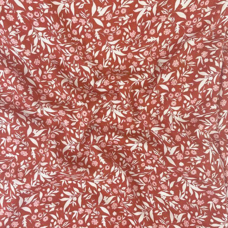 Printed Domotex Viscos Fabric Rayon Material with Pukka pattern in Blush