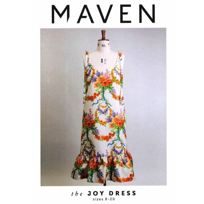 Flowery Maven Dress on manakin on white background
