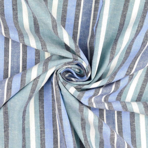 blue stripe fabric In swirl