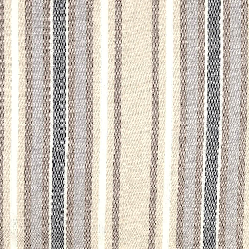close up of linen stripe fabric in natural creams and beiges