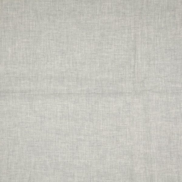 close up linen and cotton grey herringbone stripe fabric