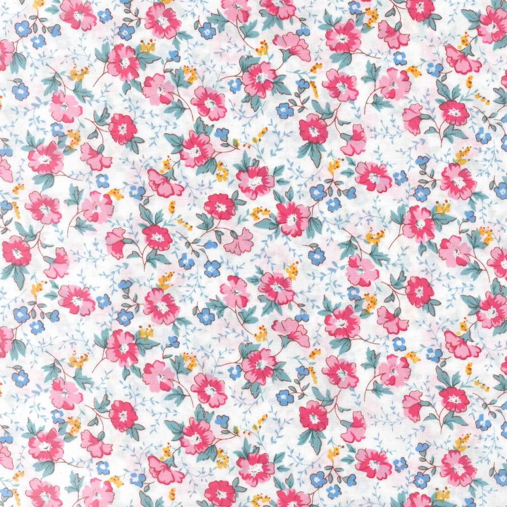 close up of cotton poplin floral fabric