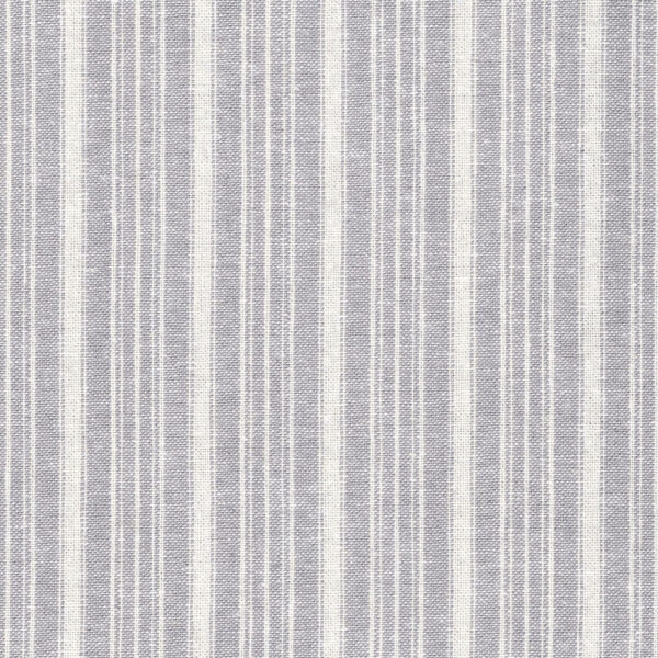 close up stripe cotton and linen fabric in grey