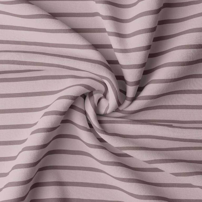 Breton Stripe Jersey Dress Fabric in Chestnut/Pink