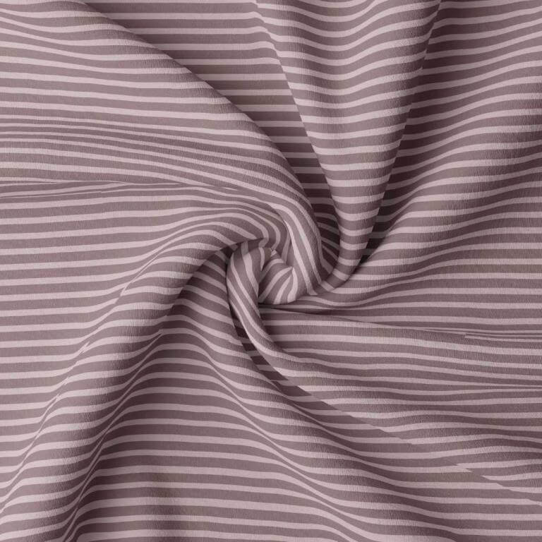 Marin Stripe Jersey Dress Fabric in Chestnut/Pink