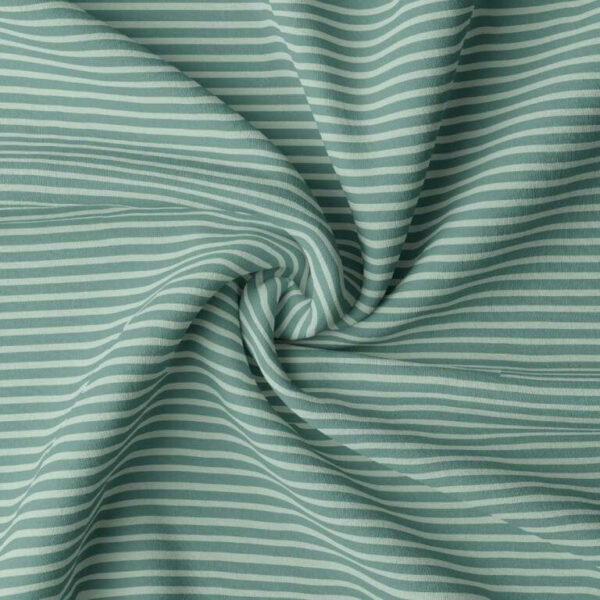 Marin Stripe Jersey Dress Fabric in Eucalyptus/Pale Green