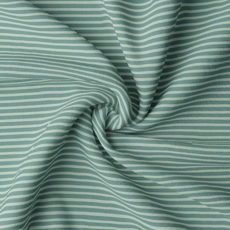 Marin Stripe Jersey Dress Fabric in Eucalyptus/Pale Green