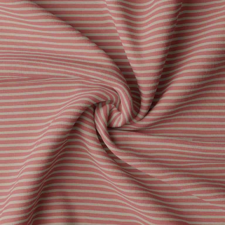 Marin Stripe Jersey Dress Fabric in Paprika/Pebble