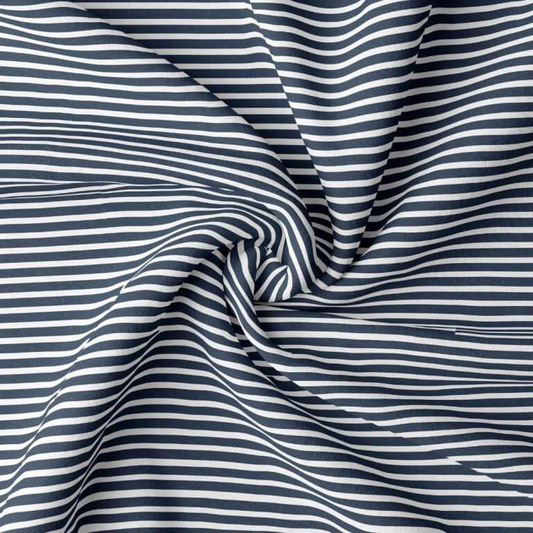 Marin Stripe Jersey Dress Fabric in Navy/White