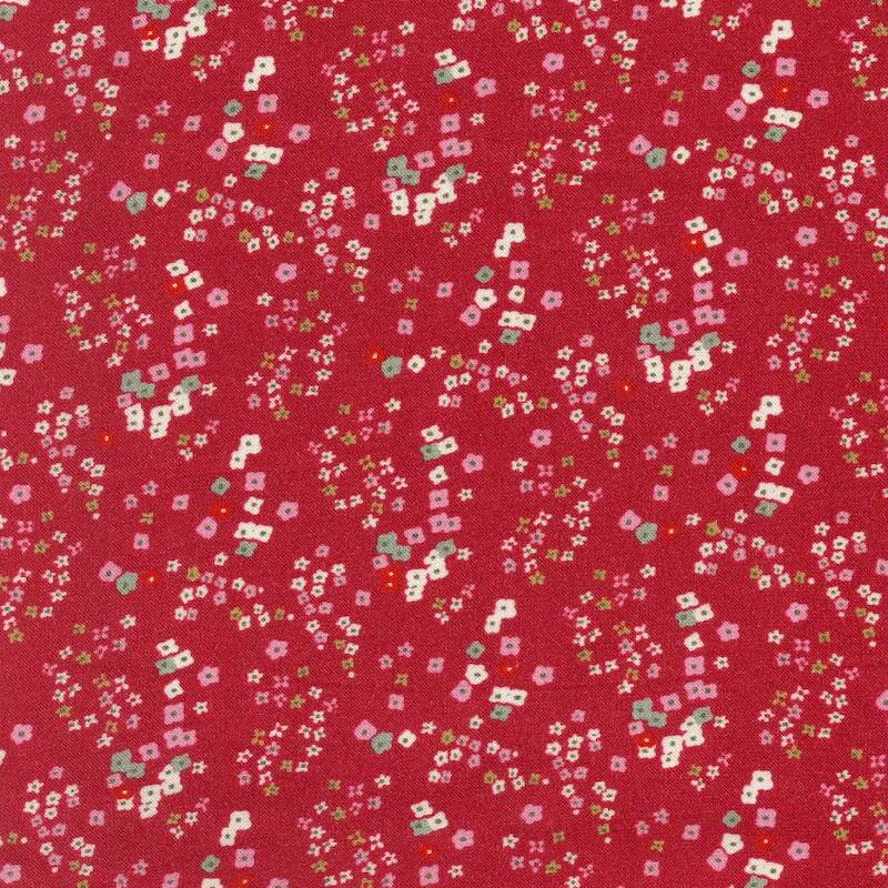 Printed Domotex Viscos Fabric Rayon Material in Sublo Rich Red