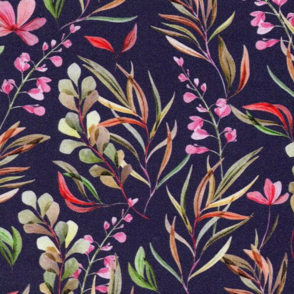 Printed Domotex Viscose Rayon Fabric in Cleophee Myrtle
