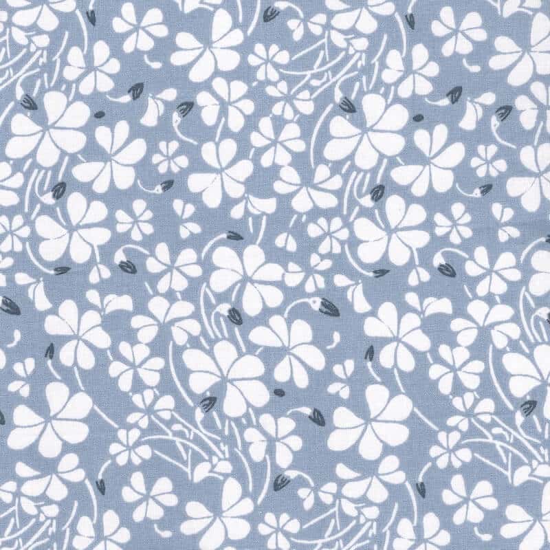 oxalis floral print in blue from the Odisha fabric collection