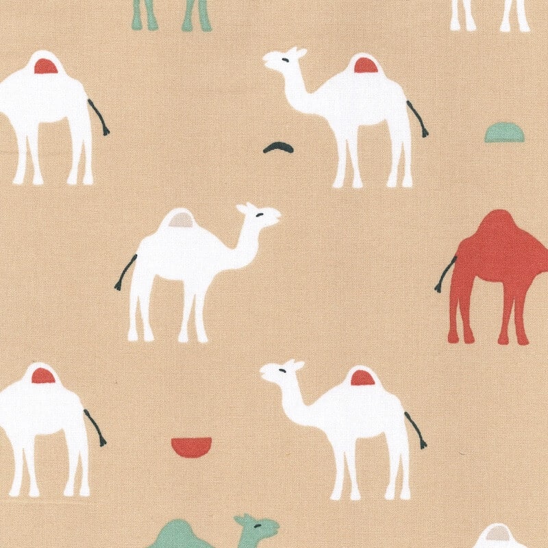 Desert camels print from the Poterie collection - Domotex cotton fabrics