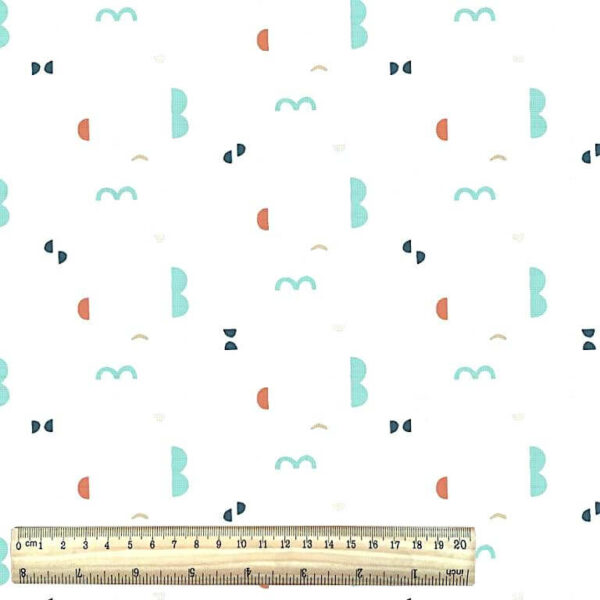 Desert humps print from the Poterie collection - Domotex cotton fabrics with ruler