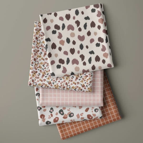 fabric squares showing all designs in the Felina cotton fabric collection