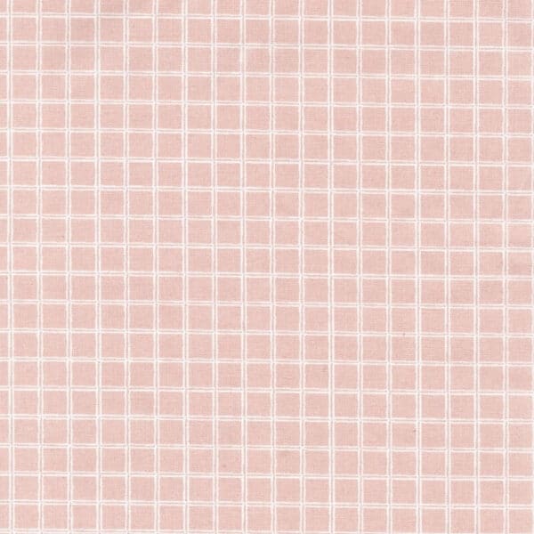 Felyna Cotton Fabric Jules Grid in Dusty Blush Pink