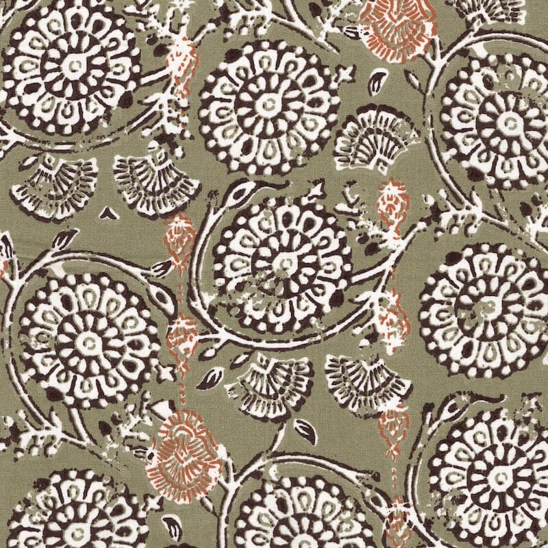 vintage rustic jivana print cotton fabric from the Semara collection