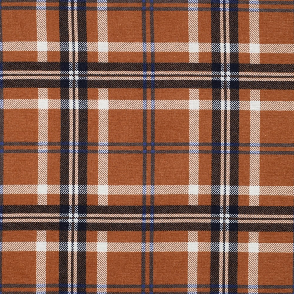 Cotton Flannel Check - Autumn - Rust Image 1