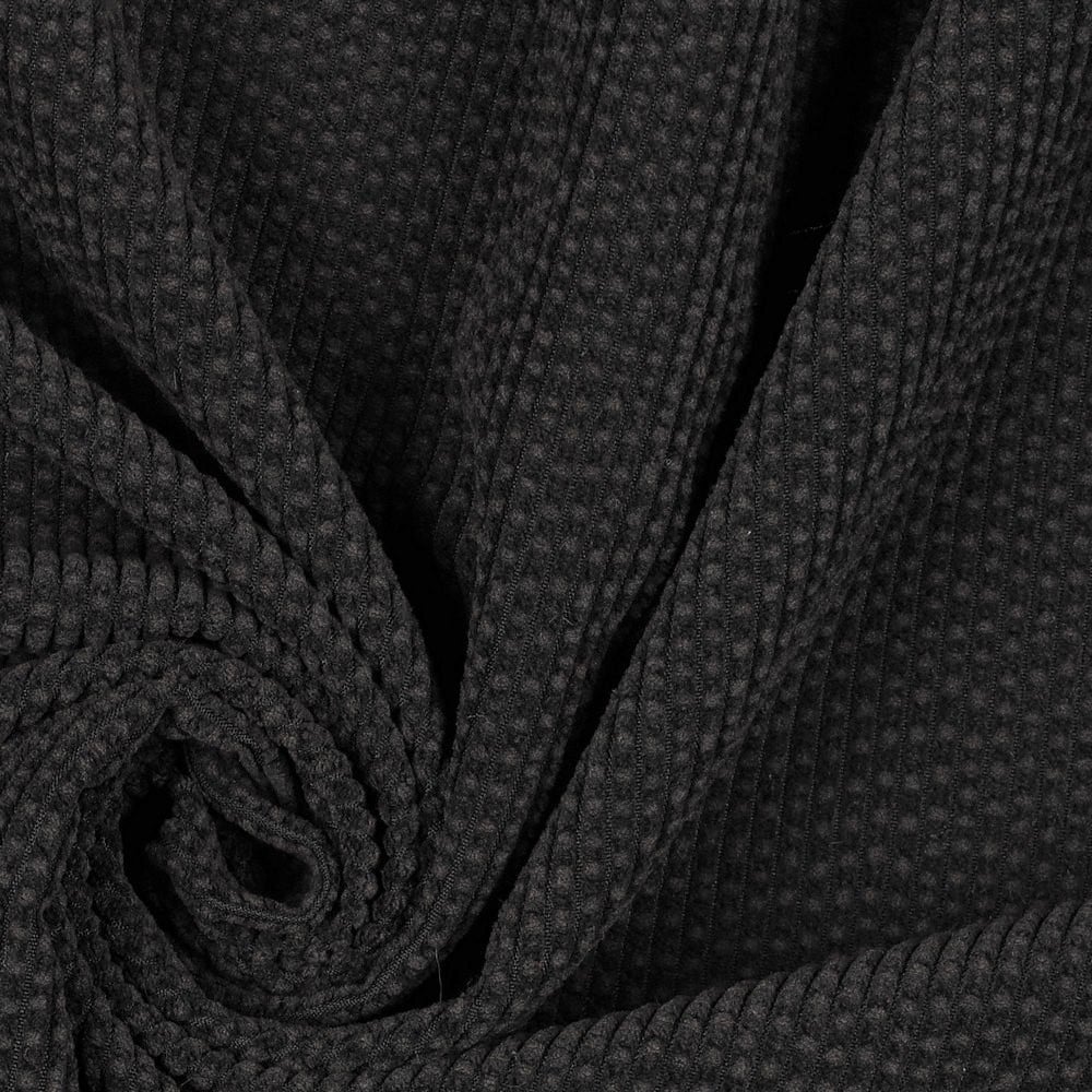 Bubble corduroy fabric soft black - image 1