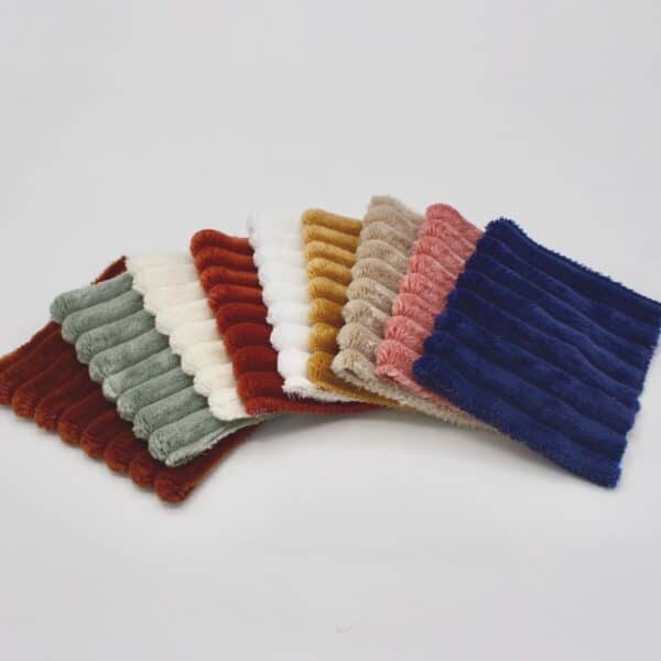 small samples of jumbo ribbed fleece in all colours