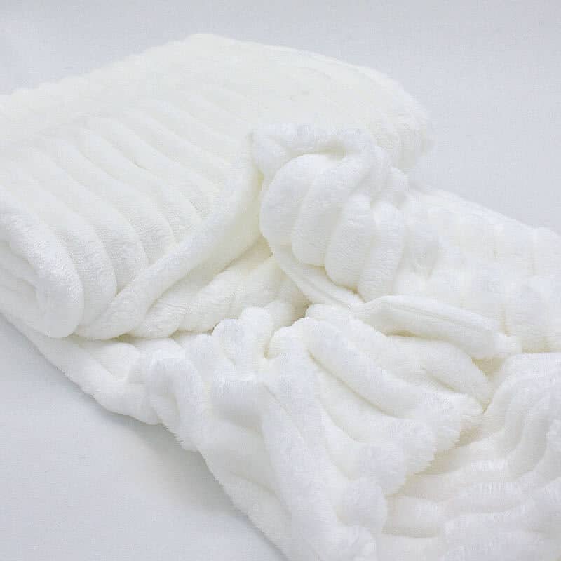Jumbo Ribbed Minky Fleece Fabric in White