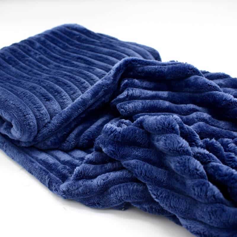 Jumbo Ribbed Minky Fleece Fabric in Rich Blue