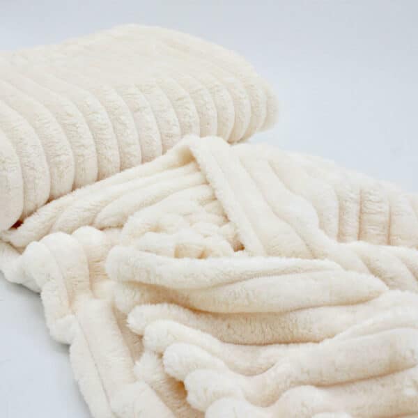 Jumbo Ribbed Minky Fleece Fabric in Cream