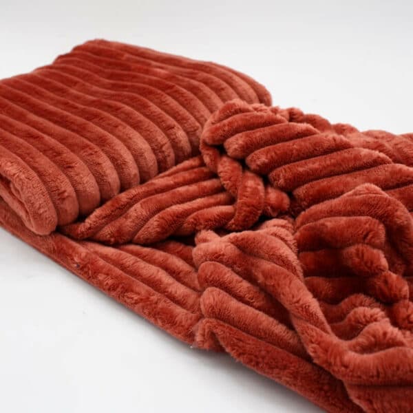Jumbo Ribbed Minky Fleece Fabric in Paprika