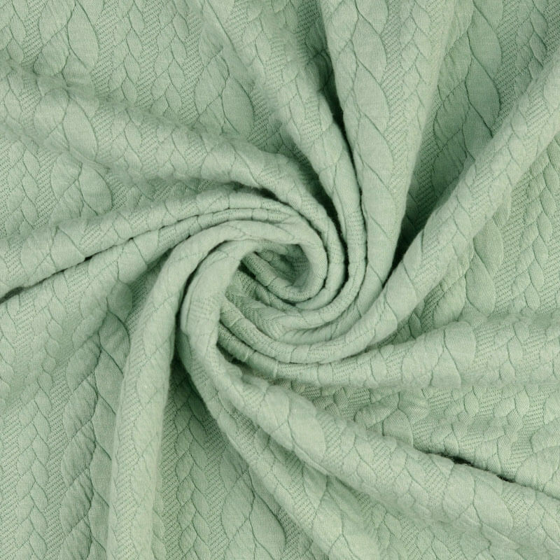 Stretch green duck jersey fabric in viscose and elastane