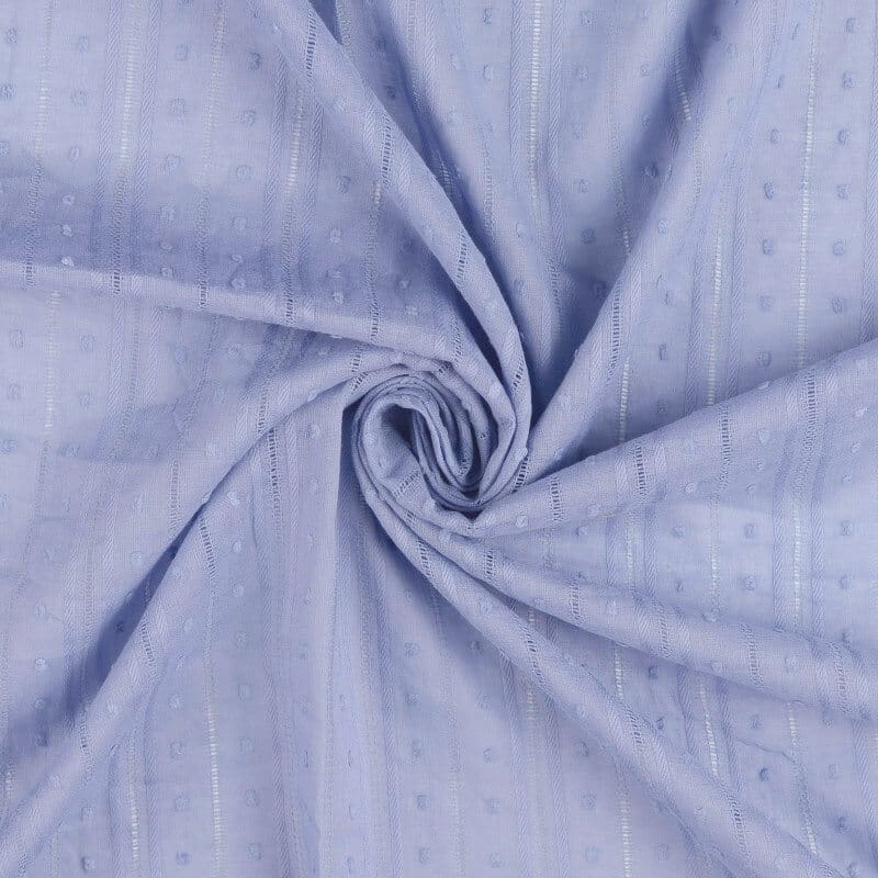 Dotted Swiss Dobby Fancy Stripe Voile Fabric in Lavender