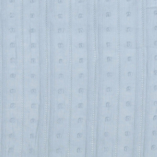 cotton lawn dobby stripe fabric in swedish blue