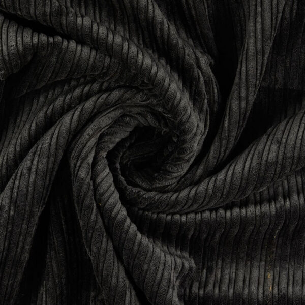 high lo jumbo cordury with fur back - black image 2