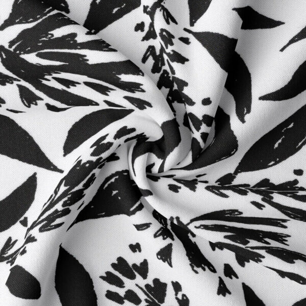 Viscose Rayon Printed Dressmaking Fabric with patterned Cordy in White and black