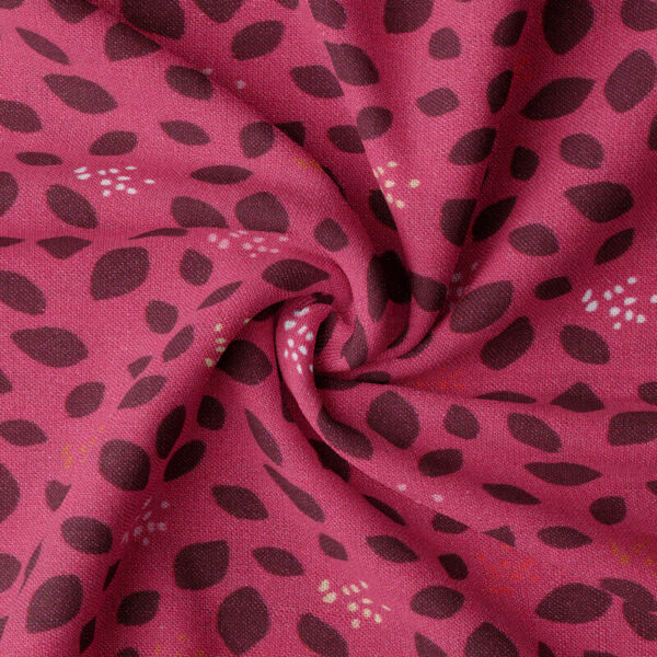 Printed Dressmaking Viscose Fabric Rayon Material with patterned Kiboz in Raspberry