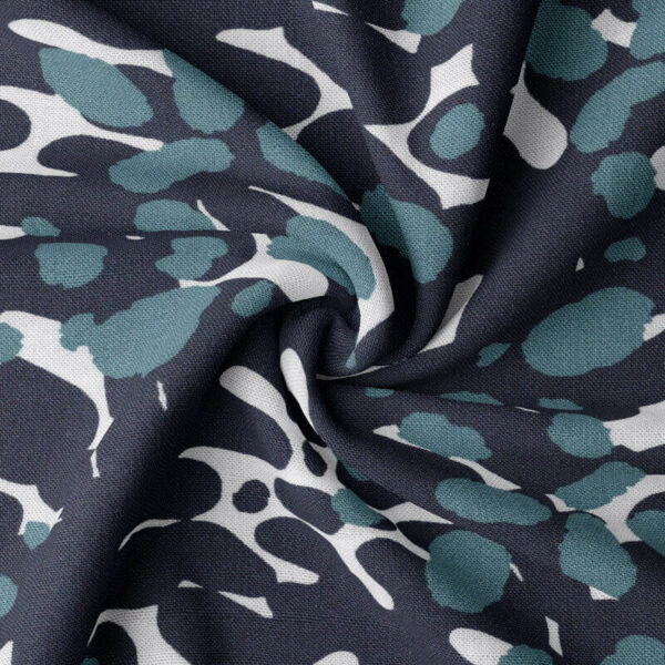 Viscose Rayon Printed Dressmaking Fabric with patterned Mowali in Indigo