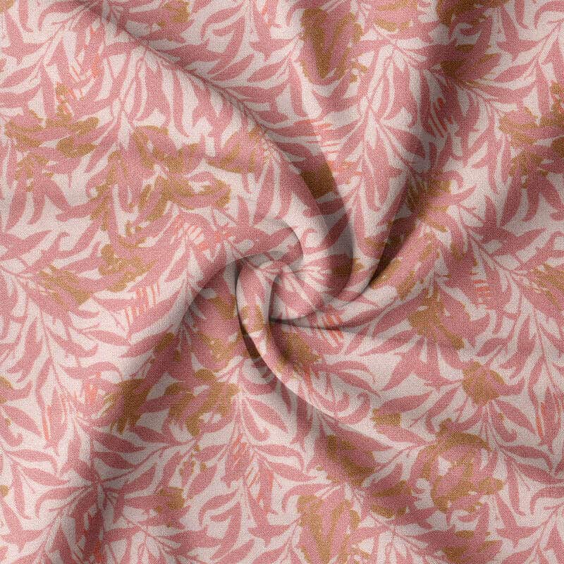 Printed Dressmaking Viscose Fabric Rayon Material with patterned Shaol in Pink