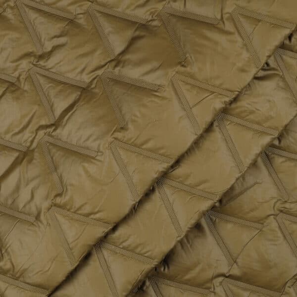v quilted padded coating in camel image 2